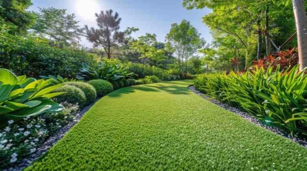 Beautiful green walkway in a park