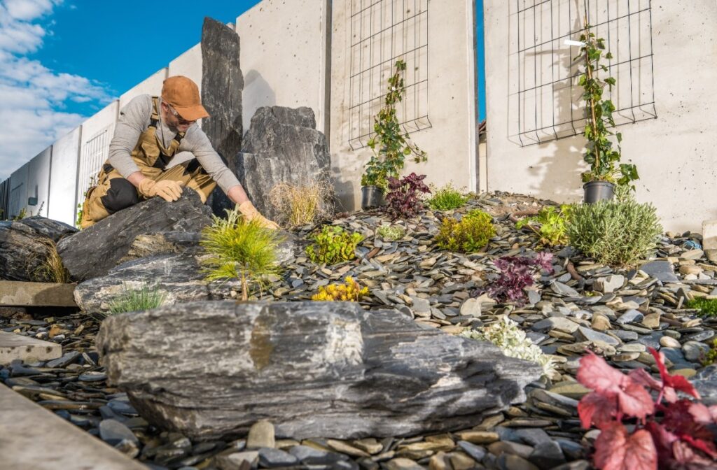 professional-gardener-finishing-beautiful-rockery