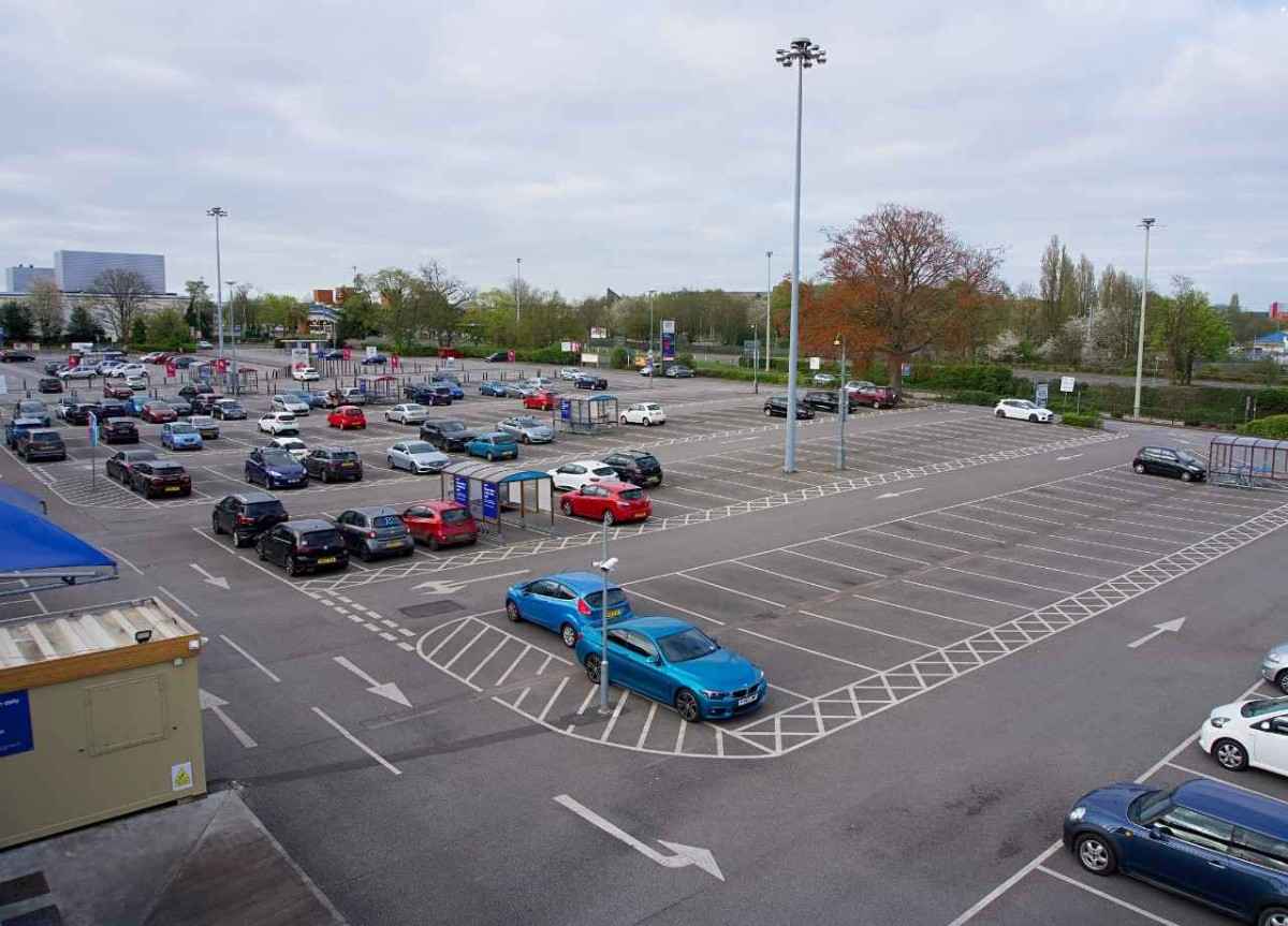 parking lot with cars on it