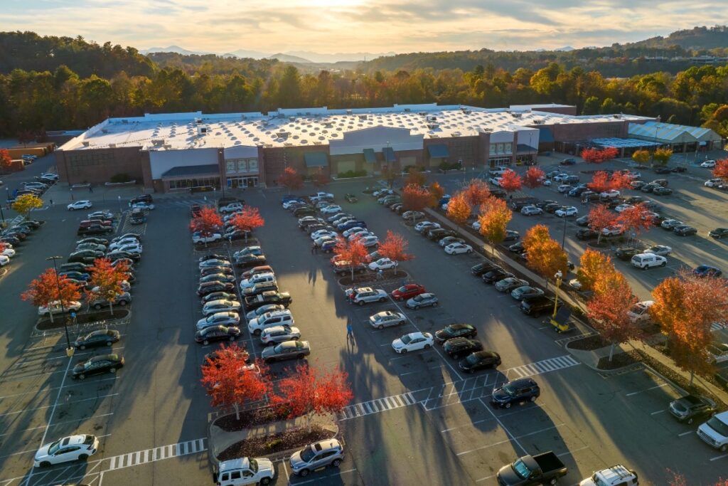 top-view-of-many-cars-parked-on-a-parking-lot