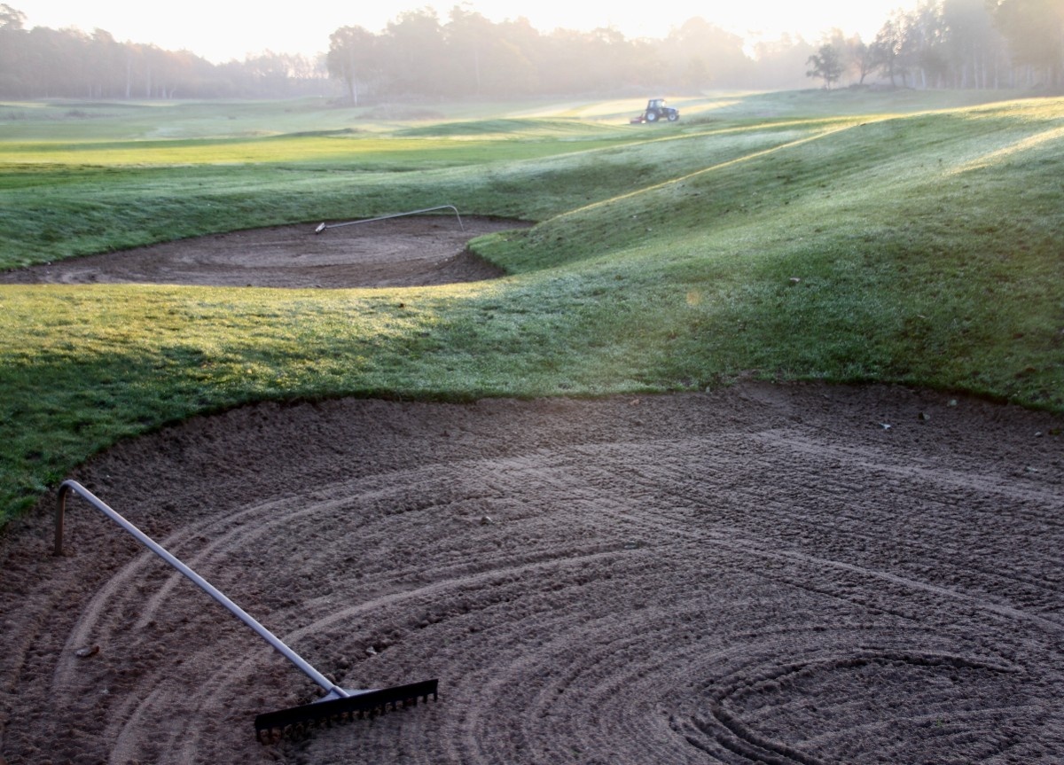Golf course under going maintainance 