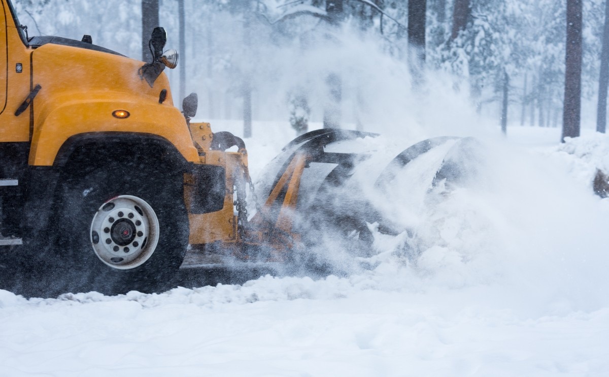 snow plow clearing snow