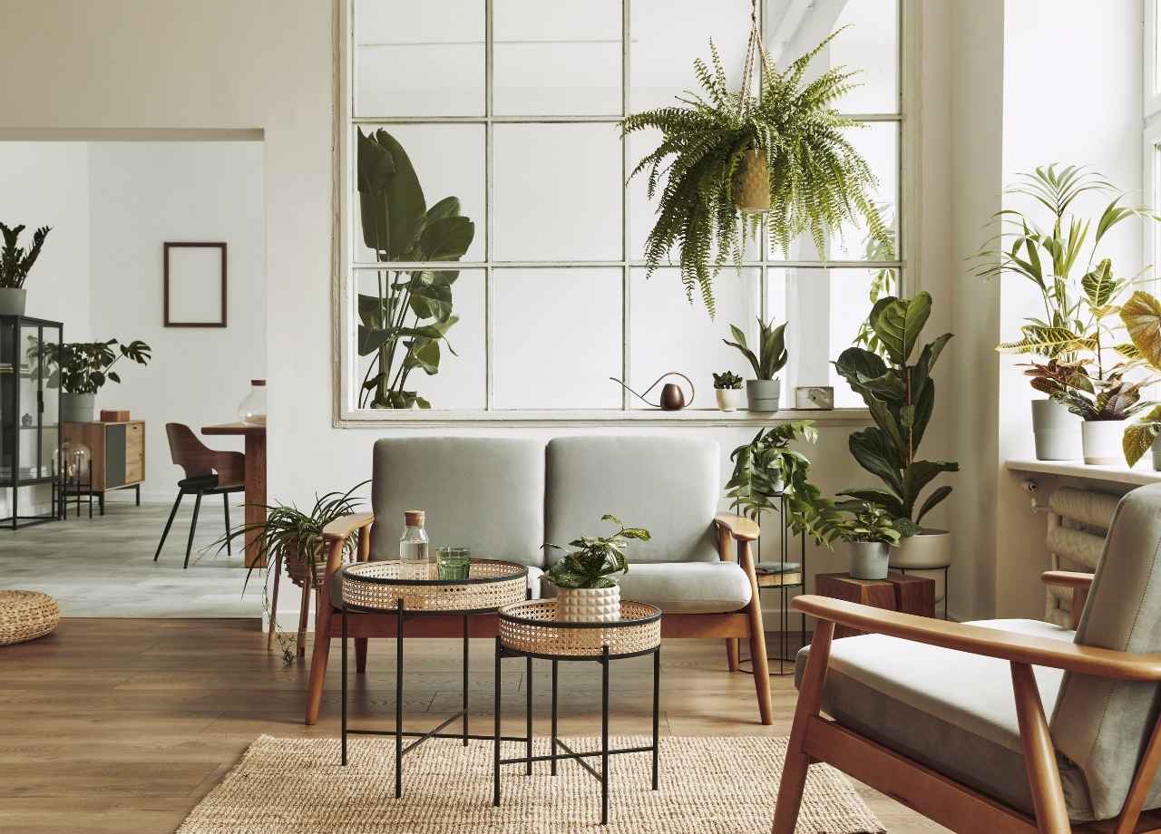 beautiful interior office with live plants